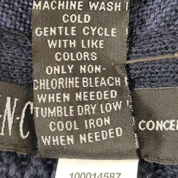 INC International Concepts Asymmetrical Zip Front Blue Sweater - Picture 8 of 10